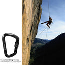 28KN D Shape Safety Master Lock Carabiner Rock Climbing Buckle (Black)