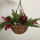 Led String Lights Flower Wreath Christmas Hanging Basket For Front Door