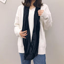 Women Zipper Pocket Loop Scarf Solid Convertible Infinity Scarves (Black)