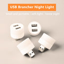 3pcs USB Extender Portable LED Night Light Plug-and-Play Lamp (White Light)