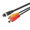 Asiprop M16 4Pin Aviation Head to RCA DC Male Extension Cable Adapter