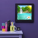 5D DIY Diamond Painting Kits Full Round Drill Lotus Waterfall Mosaic