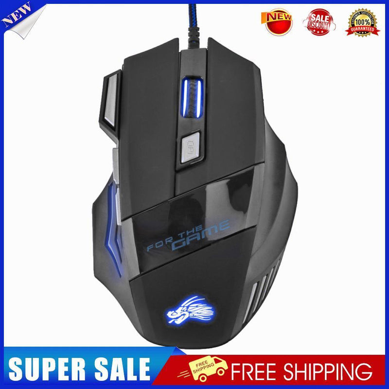 Gaming Mouse 7-Color Backlight DPI Adjustable Wired Optical PC Gamer Mice