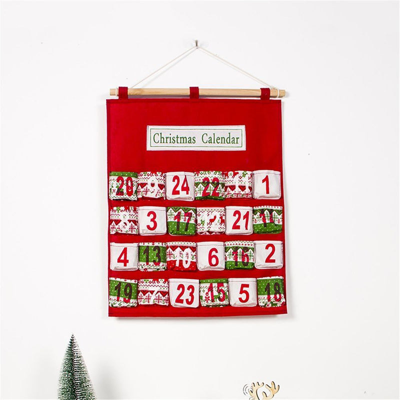 Wall Hanging Christmas Countdown Calendar Christmas Decorations Fabric