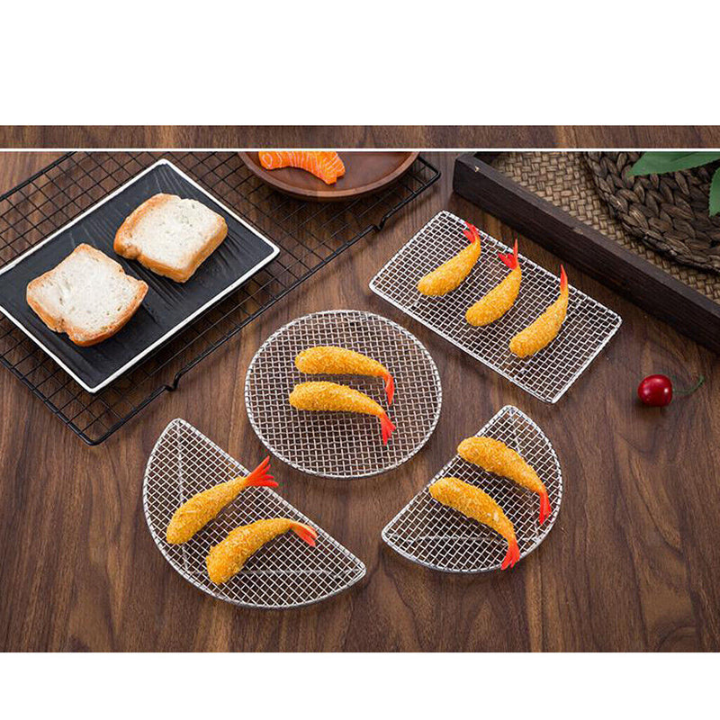 Set mit 4 Edelstahl Metalllöchern BBQ Grill Net Rack Mat Backwerkzeug