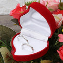 Exquisite Double Ring Storage Box Ring Display Box Velvet Jewelry Box Red Rose