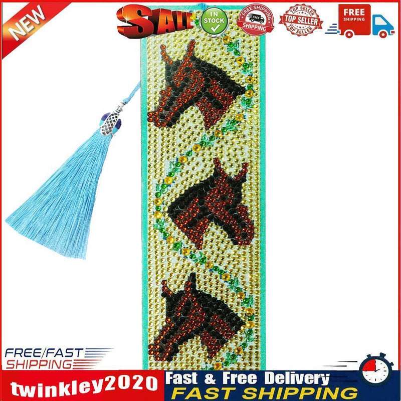 Diamond Paint Leather Bookmark Tassel Special Shape Drill Mark (S47-Horse) Newly