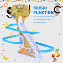Roller Coaster Electric Duck Climbing Stairs & Slides Playsset Track Toys Set