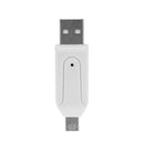 USB2.0 Micro USB OTG Card Reader for TF SD Memery Card for PC Phone (White)