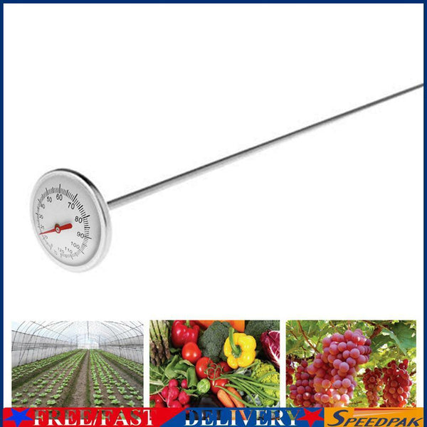 Garden Compost Temperature Monitor Probe Stainless Steel Soil Thermometer #F