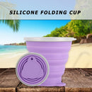 270mL Foldable Silicone Cup Outdoor Retractable Ultra-thin Mug (Purple) Newly