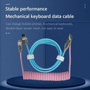 2pcs Mechanical Keyboard Cable Type-C USB Aviation Spring Wire(PU Pink)