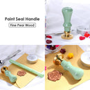 Retro Wax Sealing Stamp Wood Handle Customs Stamping Decor (Light Green)