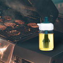 Oil Bottle with Brush Kitchen Oil Dispenser for BBQ Baking Cooking (Green)