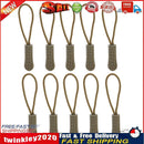 10x Zipper Puller End Rope Replacement Backpack Fix Cord (Army Green)  Newly