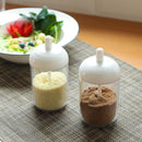 Plastic Seasoning Jar Can Kitchen Spice Salt Pepper Condiment Bottle with Spoon