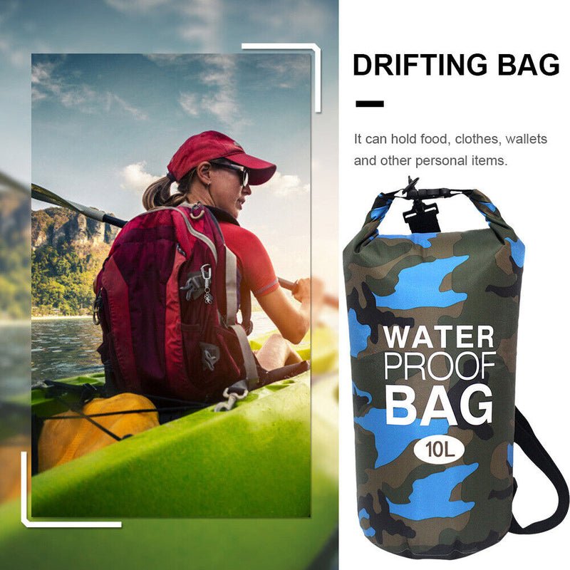 #A Camouflage Swimming Bag Waterproof Dry Sack Storage Pouch for Trekking Boatin