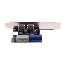 External 2Port USB3.0 + Internal 19pin Header PCIe Card 4pin IDE Power Conn