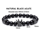 Volcanic Stone Steel Titanium Beaded Bracelet Cuff Bangles Crown Bracelets