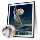 Oil Paint By Numbers Sea Sailing Frameless Picture Craft Living Room Decoration
