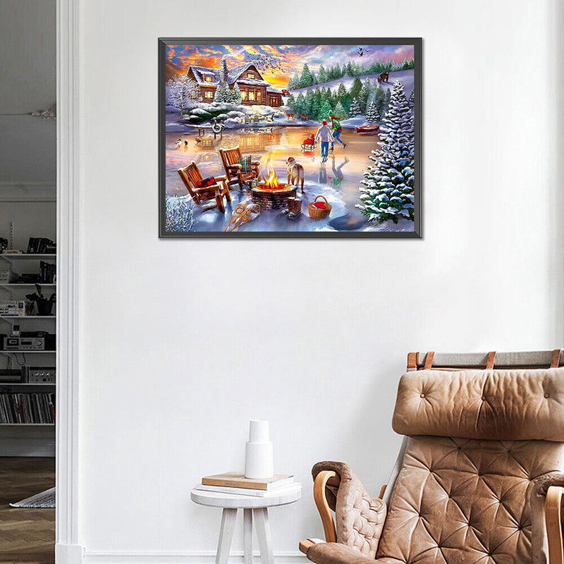 Diamond Painting 5D Full Round Drill Mosaic DIY Outdoor Night View Art Decor Kit