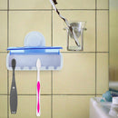 6 Racks Suction Cup Dust-proof Toothbrush Holder Bathroom Wall Storage Hook