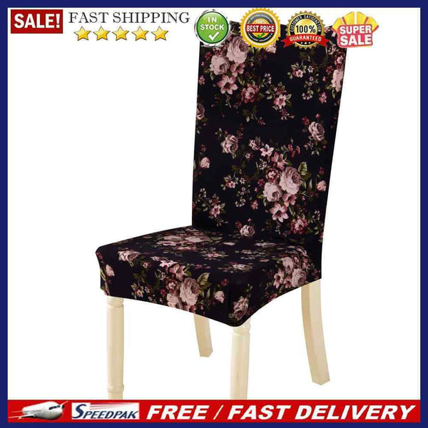 Removable Conjoined Stretchy Floral Home Stool Chair Seat Cover (5#)
