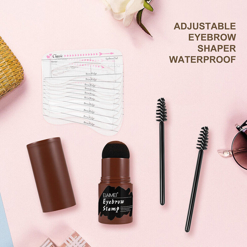 Eyebrow Stamp Stick Set Brow Stencil Hairline Contour (Thick Tube Black)