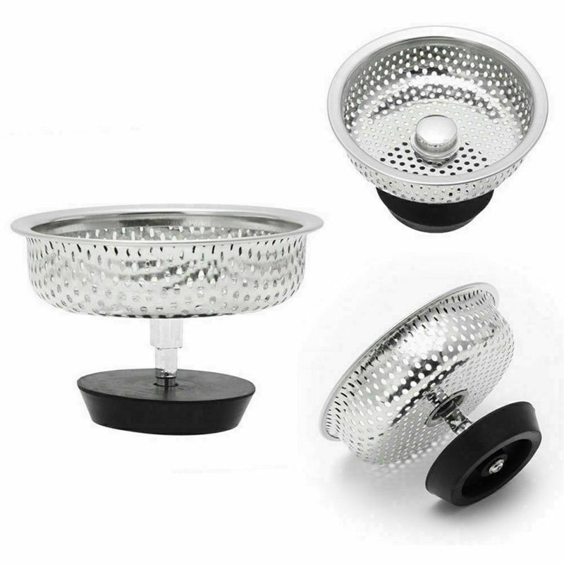 Kitchen Waste Steel Sink Strainer Plug Drain Stopper Basket N8B0 Q0Y3 Z2P1