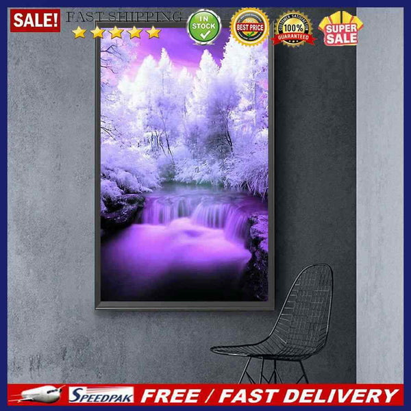 Rime Waterfall Landscape DIY Diamond Painting Full Round Drill 40x70cm (A2390)