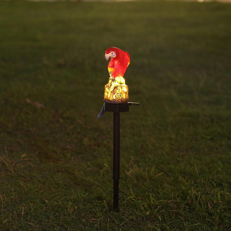 Solar Power LED Parrot Lawn Light Waterproof Garden Landscape Lamp (Red) Newly