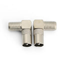 Aerial Male Adapter F Female To TV Male Right Angled Satellite Coax Connectors