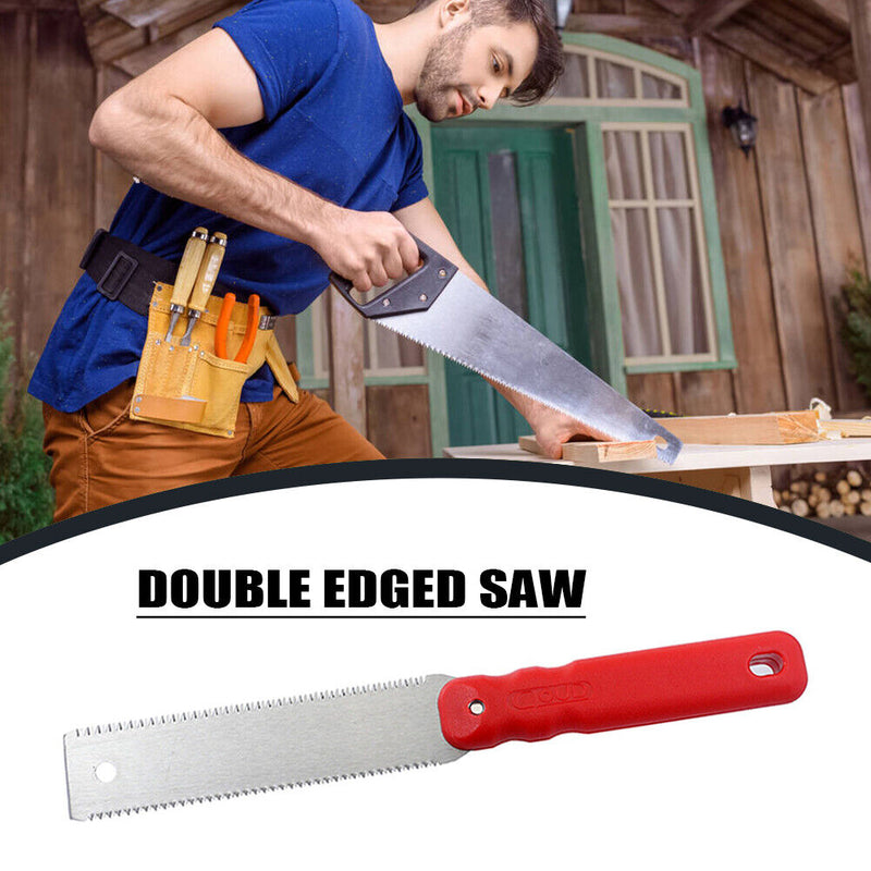 Double Edged Woodworking Carpenter Hand Saw Flexible Blade Gardening Wood Saw