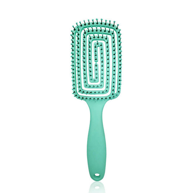 Massager Comb Wide Teeth Anti-static Salon Styling Smooth Hair Combs (Green)