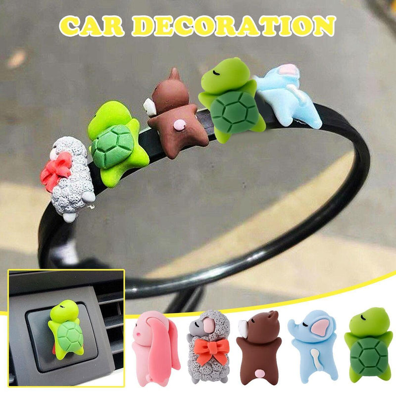 5stk Auto Dekoration Niedlichen Cartoon Tiere Actionfiguren Ornament Neu.