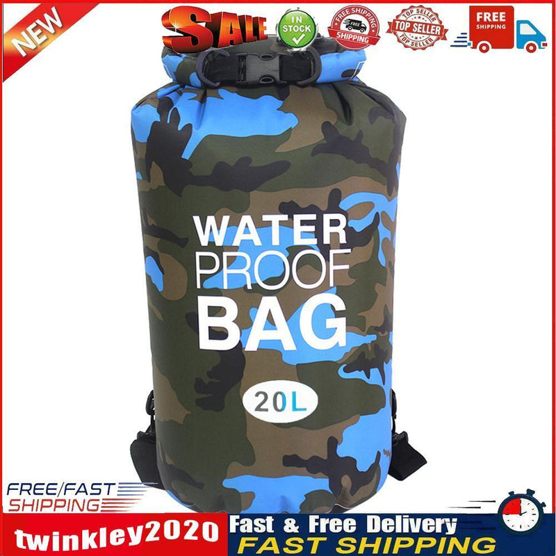 Outdoor Dry Bag Swimming Waterproof Sack for Boating Raft (20L Light Blue) Newly