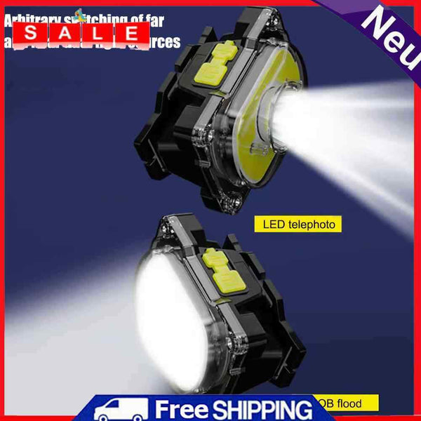 COB LED Headlamp Outdoor IPX4 Waterproof Flashlight for Riding Camping Ang