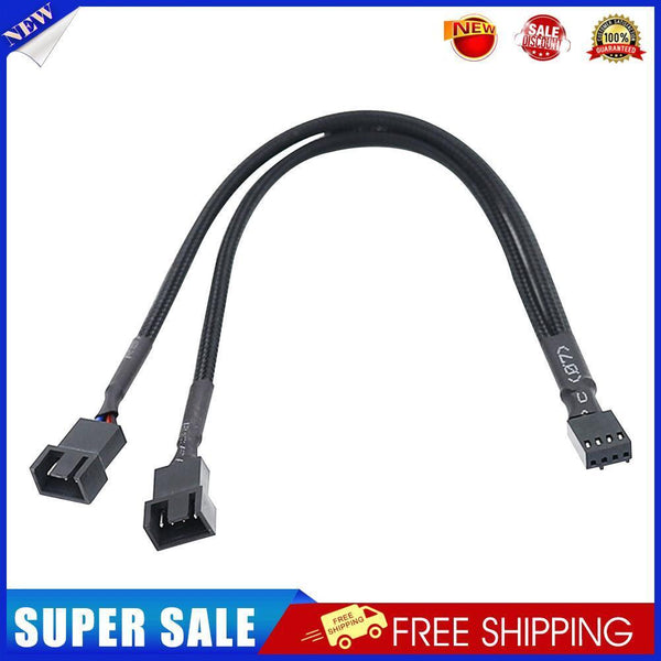 CPU PC Case Fan 4 Pin Extension Y Splitter Cable 4 Pin to 3/4 Pin (Black)