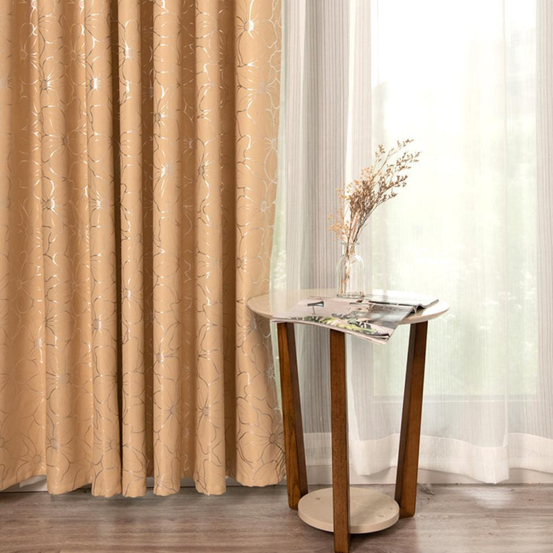 Home Living Room Window Curtains Lily Flower Semi-Blackout Curtain Drapes