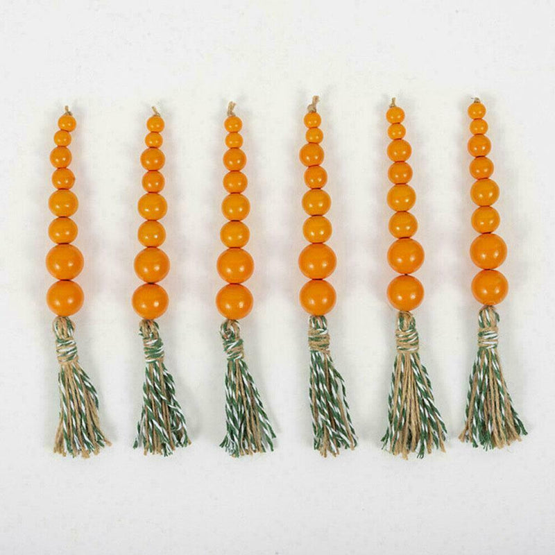 2022 Rope Tassel Radish Beads String Wooden Beaded Pendant Home Decor Craft H0J2