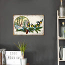 Tin Wall Signs Retro Painting Christmas Bird Metal Plate Poster for Bar