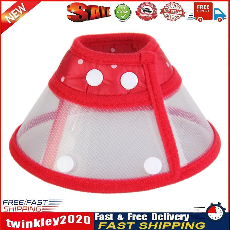 Dog Wound Recovery Cover Pet Anti-Bite Lick Medical Cone Collar (Red XL) Newly