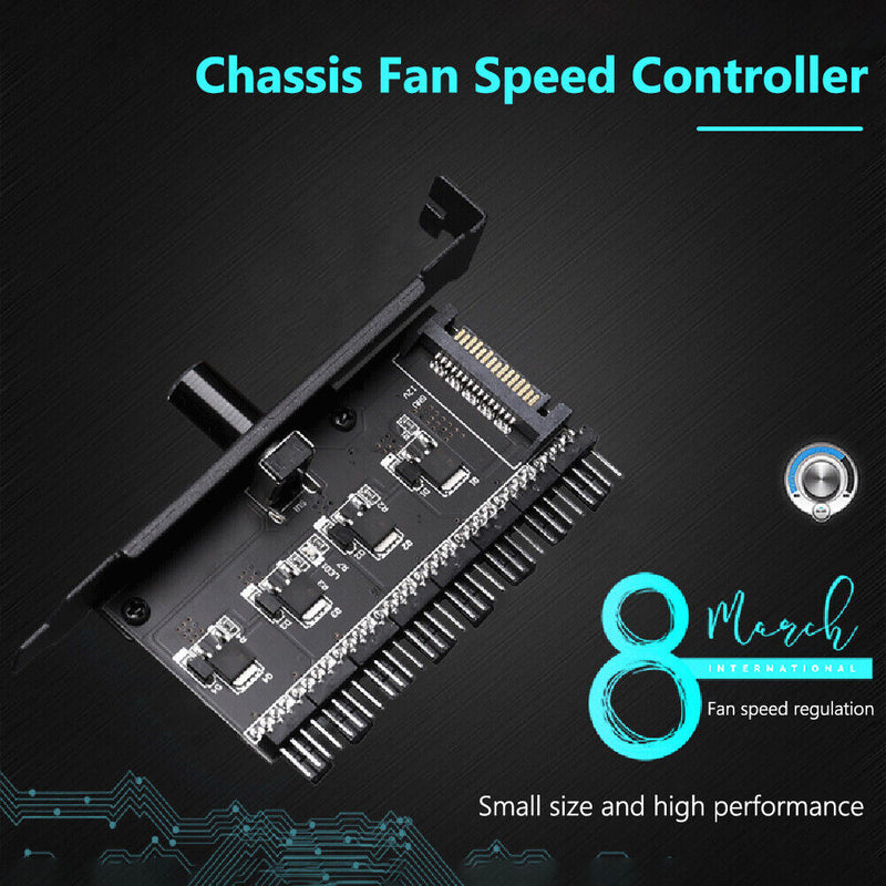 3P/4P Cooling Fan Hub Speed Controller Knob SATA Computer Chassis Regulator Part