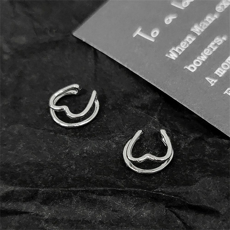 Earrings Geometric Heart Clip Earrings C-shape Ear Clip Aesthetic Jewelry