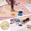 Wax Seal Stamp Retro Round Star Moon Sealing Wax Dedicated Copper Head (F) Newly