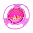 Novelty 360 Rotary Gyro Umbrella Spill-Proof Children Balance Bowl (Pink) Newly