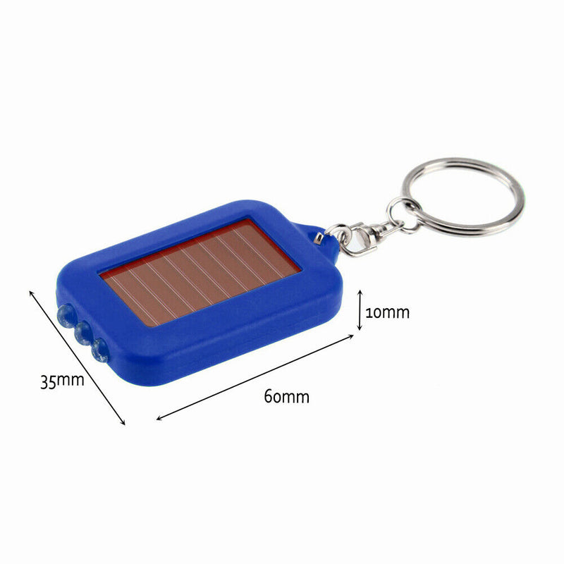 Portable Solar 3 LED Light Keychain Key Ring Outdoor Emergency Torch Flashl