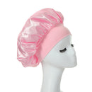Women Night Sleep Hair Cap Double Layer Satin Silk Headwear Adjustable Night Hat