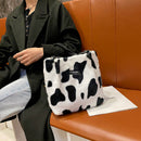 Female Plush Shoulder Bag Animal Pattern Shoulder Handbag Student School Satchel