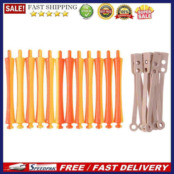 12pcs Perm Bar Rubber Band Hair Curler Hairdressing Tool(Random Color/3#)